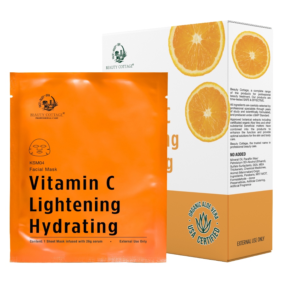 Vivo Per Lei Vitamin C Sheet Mask - Moisturizing Face Mask for Anti Aging -  Hydrating Face Mask with Collagen - Vitamin C Mask from (1 Pack)